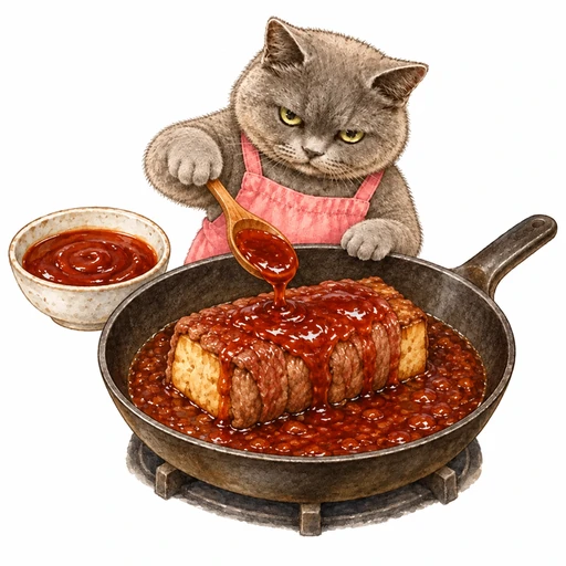 牛肉巻き厚揚げハンバーグ：ソースを絡める