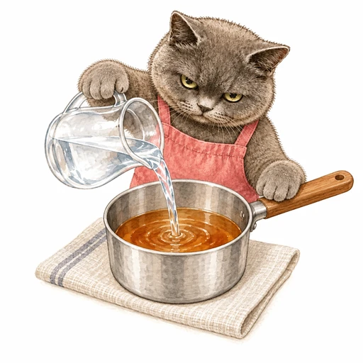 昆布と干ししいたけの天つゆ:同量の水で薄める