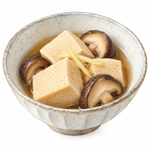 高野豆腐としいたけの煮物完成イラスト